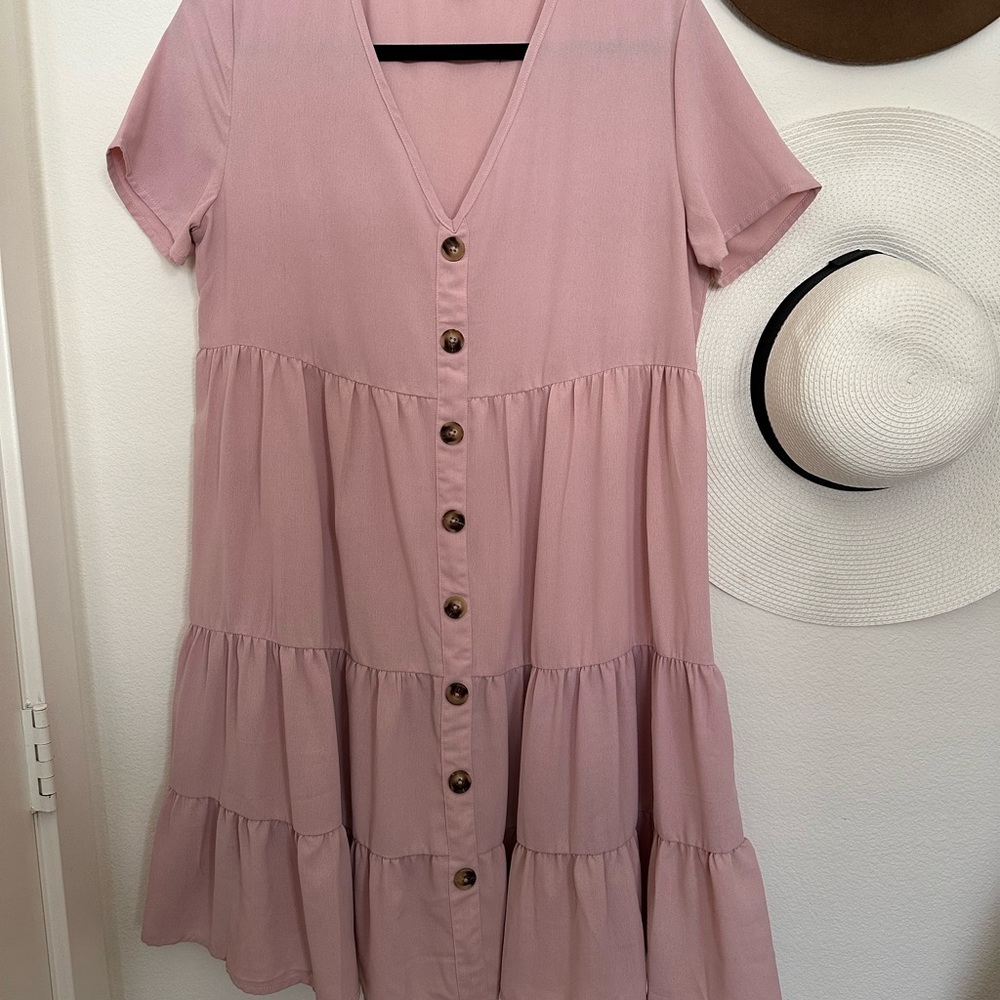 Pink maternity dress